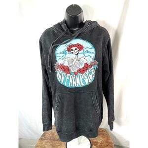 San Francisco Skeleton Hoodie Acid Wash S